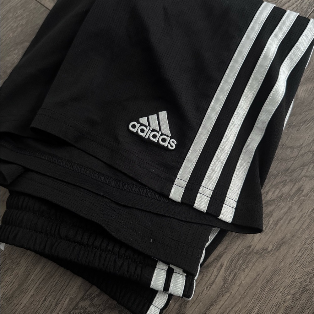 adidas BOYS Black Shorts with White Stripe